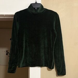 The Limited Forest Green Velvet Top
